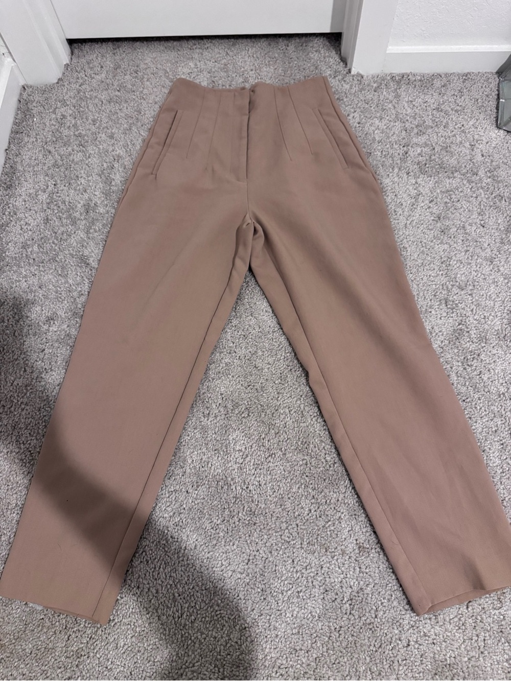 Zara Beige Tailored Trousers